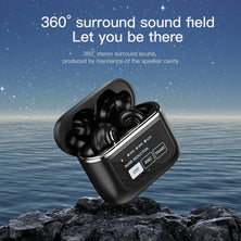 Latest Wireless Smart Earbuds In Ear , Microphone Noise Cancellation with Touch Screen Case Black - New