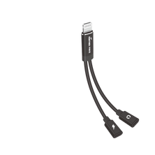 PF124- Panther Force iphone to 2 iphone Jack - Extended Length for Convenient Charging and Syncing of Your Phone
