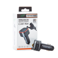 Panther Force 18W Wireless Fm Car Kit With Type-C Car Charger (Multi Light) - PF48